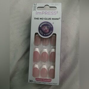 Impress press on French tip nails